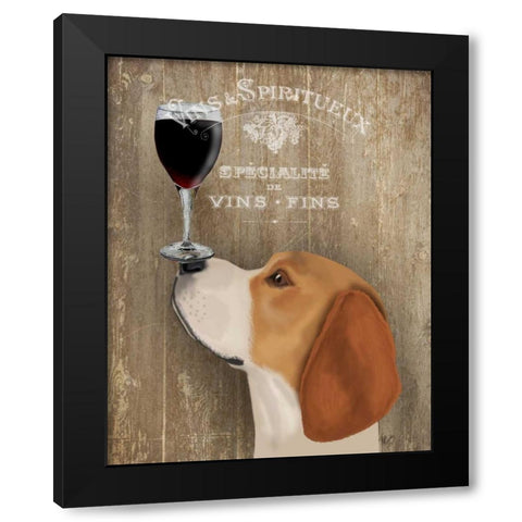 Dog Au Vin Beagle Black Modern Wood Framed Art Print with Double Matting by Fab Funky