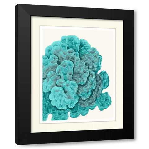 Blue Underwater Scenes 1 b Black Modern Wood Framed Art Print with Double Matting by Fab Funky