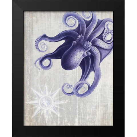 Octopus 7 Black Modern Wood Framed Art Print by Fab Funky