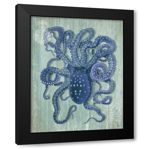 Coastal Life Collection 1 a Black Modern Wood Framed Art Print by Fab Funky