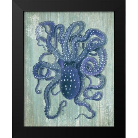 Coastal Life Collection 1 a Black Modern Wood Framed Art Print by Fab Funky