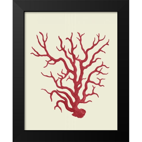 Corals Coral On Cream a Black Modern Wood Framed Art Print by Fab Funky