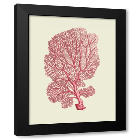 Corals Coral On Cream c Black Modern Wood Framed Art Print by Fab Funky
