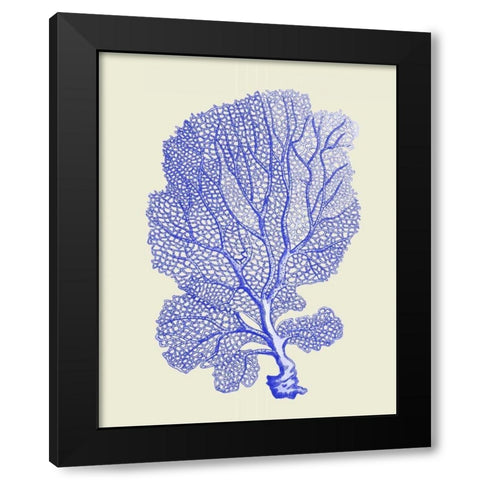 Blue Corals b Black Modern Wood Framed Art Print with Double Matting by Fab Funky