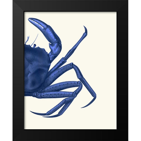 Contrasting Crab in Navy Blue b Black Modern Wood Framed Art Print by Fab Funky