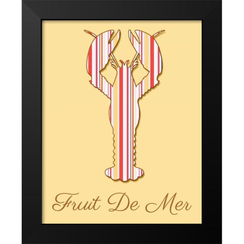 Fruit De Mer Lobster on Lemon Black Modern Wood Framed Art Print by Fab Funky
