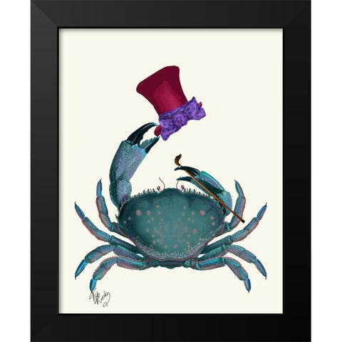 The Dandy Crab Black Modern Wood Framed Art Print by Fab Funky