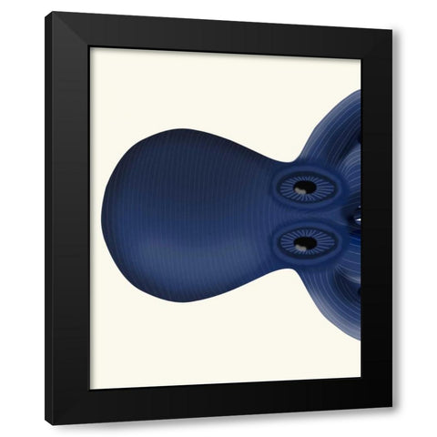 Giant Octopus Blue Triptych a Black Modern Wood Framed Art Print by Fab Funky