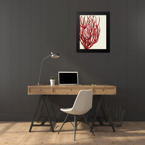 Red Corals 2 c Black Modern Wood Framed Art Print by Fab Funky