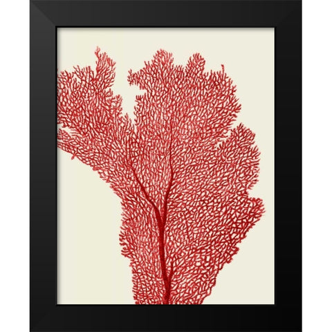 Red Corals 2 e Black Modern Wood Framed Art Print by Fab Funky