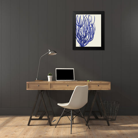 Blue Corals 2 c Black Modern Wood Framed Art Print by Fab Funky