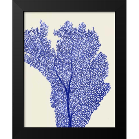 Blue Corals 2 e Black Modern Wood Framed Art Print by Fab Funky