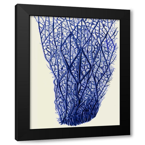 Blue Corals 2 f Black Modern Wood Framed Art Print with Double Matting by Fab Funky