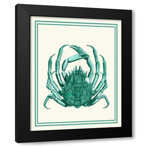 Mixed Nautical Green on Cream b Black Modern Wood Framed Art Print with Double Matting by Fab Funky