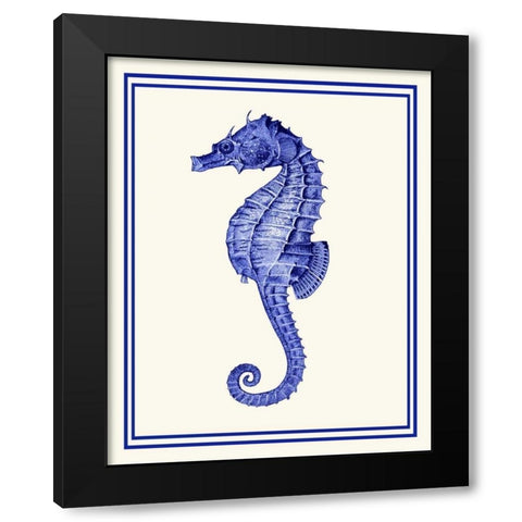 Mixed Nautical Blue on Cream e Black Modern Wood Framed Art Print by Fab Funky