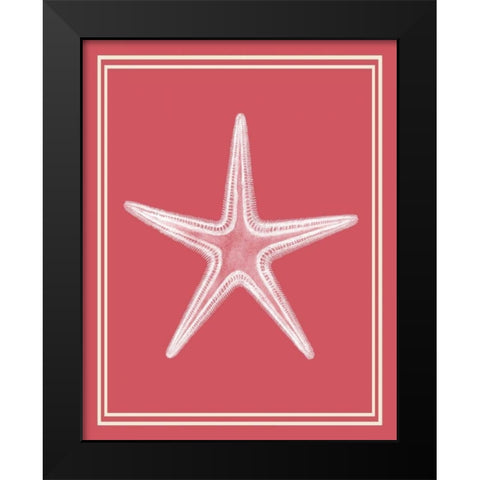 Mixed Nautical White on Coral f Black Modern Wood Framed Art Print by Fab Funky