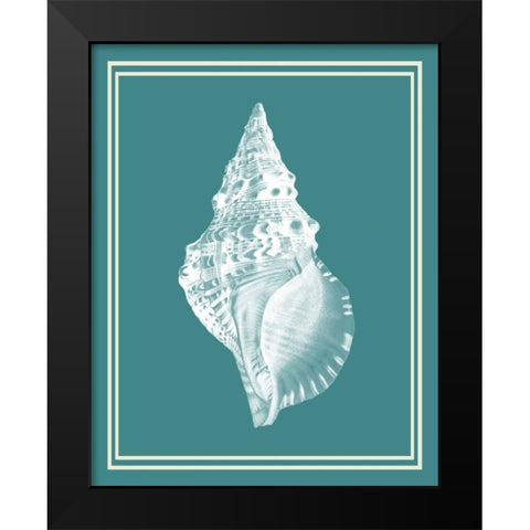 Mixed Nautical White on Teal c Black Modern Wood Framed Art Print by Fab Funky