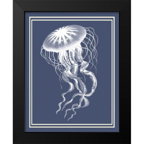Mixed Nautical White on Indigo Blue e Black Modern Wood Framed Art Print by Fab Funky