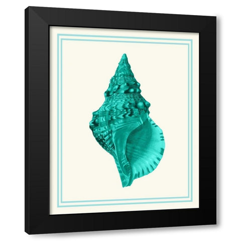 Mixed Nautical Turquoise on Cream a Black Modern Wood Framed Art Print by Fab Funky
