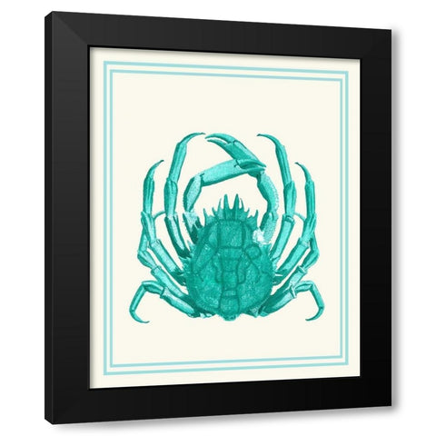 Mixed Nautical Turquoise on Cream b Black Modern Wood Framed Art Print by Fab Funky