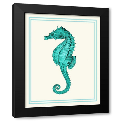 Mixed Nautical Turquoise on Cream e Black Modern Wood Framed Art Print by Fab Funky