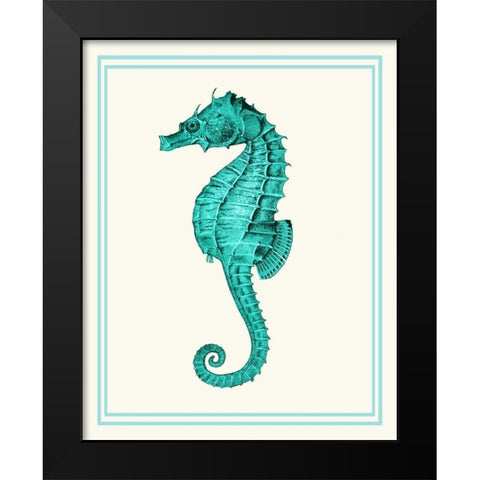 Mixed Nautical Turquoise on Cream e Black Modern Wood Framed Art Print by Fab Funky