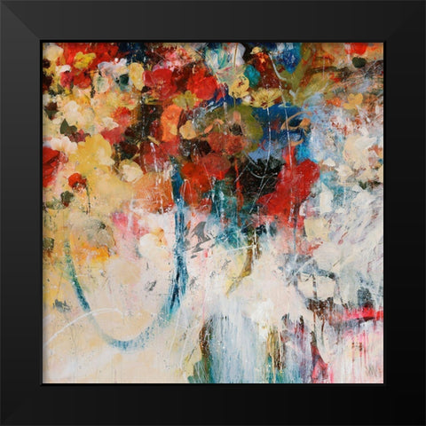 Bouquet Toss Black Modern Wood Framed Art Print by Maas, Jodi