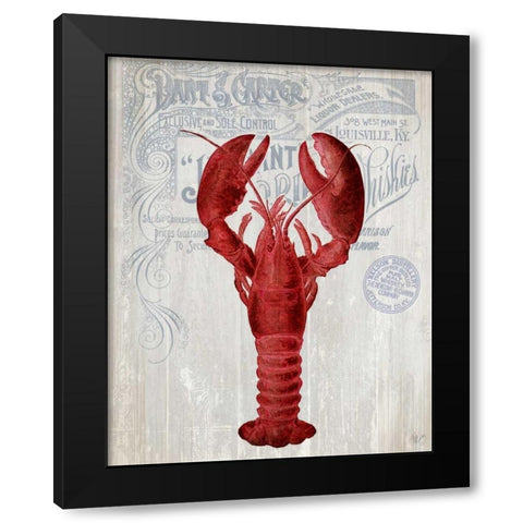 Lobster Prohibition Lobster On White Black Modern Wood Framed Art Print with Double Matting by Fab Funky