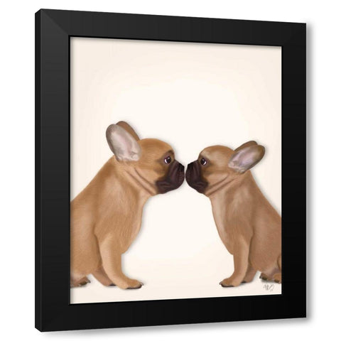 French Kiss Close Up Black Modern Wood Framed Art Print with Double Matting by Fab Funky