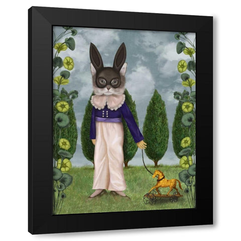 The Horse Black Modern Wood Framed Art Print by Fab Funky