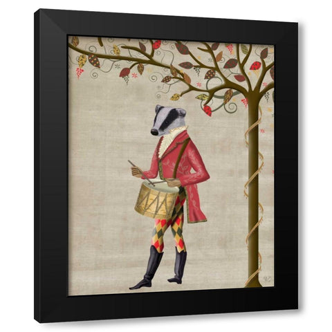 Badger Minstrel Black Modern Wood Framed Art Print with Double Matting by Fab Funky