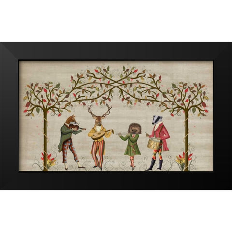 Minstrel Group Black Modern Wood Framed Art Print by Fab Funky