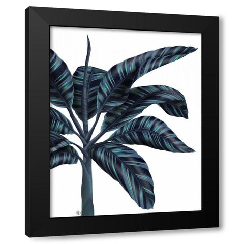 Banana Tree 3, Blue Black Modern Wood Framed Art Print with Double Matting by Fab Funky