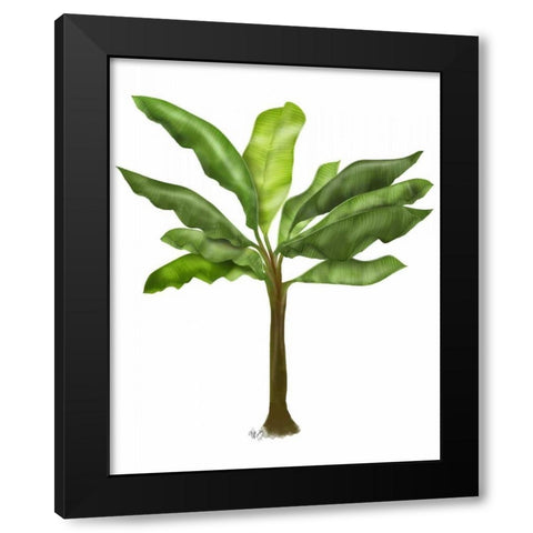 Banana Tree 1 Black Modern Wood Framed Art Print with Double Matting by Fab Funky