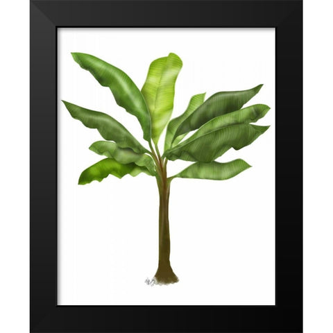 Banana Tree 1 Black Modern Wood Framed Art Print by Fab Funky