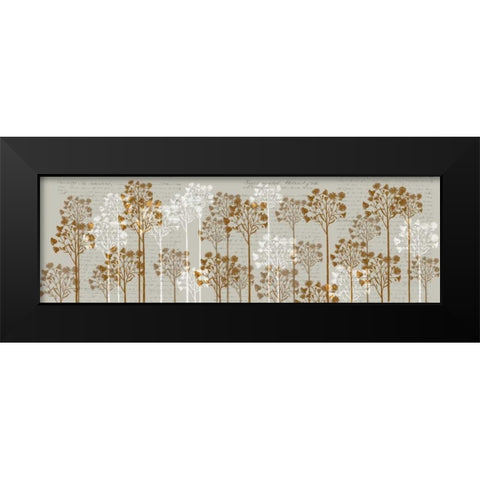 Floral Trees, Honey Black Modern Wood Framed Art Print by Fab Funky
