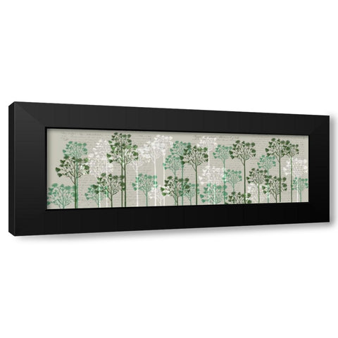Floral Trees, Juniper Black Modern Wood Framed Art Print with Double Matting by Fab Funky