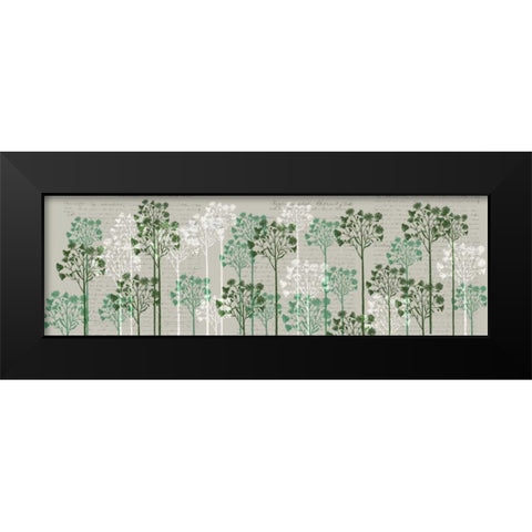 Floral Trees, Juniper Black Modern Wood Framed Art Print by Fab Funky