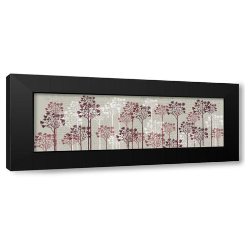 Floral Trees, Wine Black Modern Wood Framed Art Print by Fab Funky