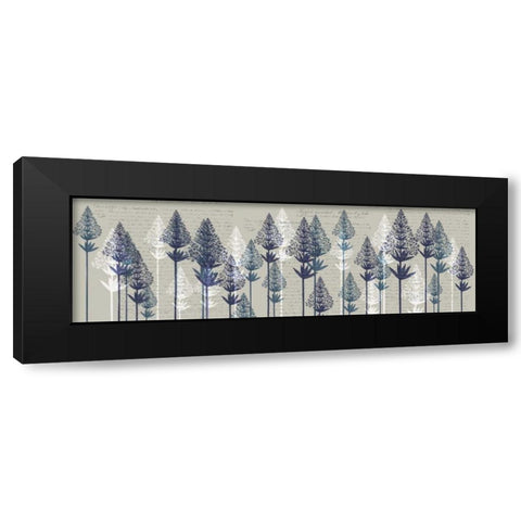 Leafy Pines, Midnight Black Modern Wood Framed Art Print with Double Matting by Fab Funky