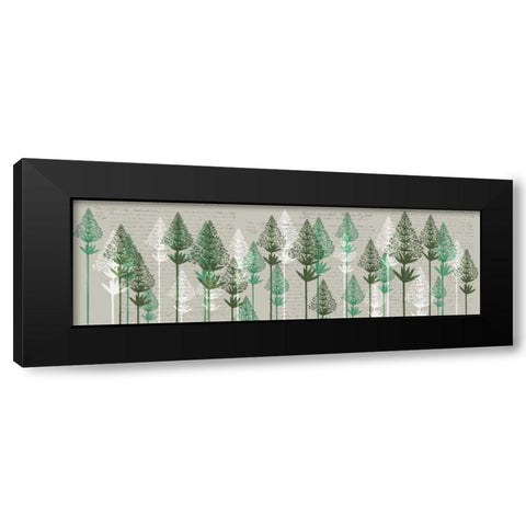 Leafy Pines, Juniper Black Modern Wood Framed Art Print with Double Matting by Fab Funky