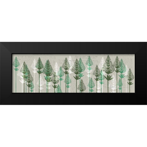 Leafy Pines, Juniper Black Modern Wood Framed Art Print by Fab Funky