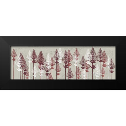 Leafy Pines, Wine Black Modern Wood Framed Art Print by Fab Funky