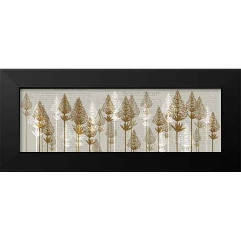 Leafy Pines, Honey Black Modern Wood Framed Art Print by Fab Funky