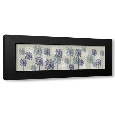 Bubble Trees, Midnight Black Modern Wood Framed Art Print by Fab Funky