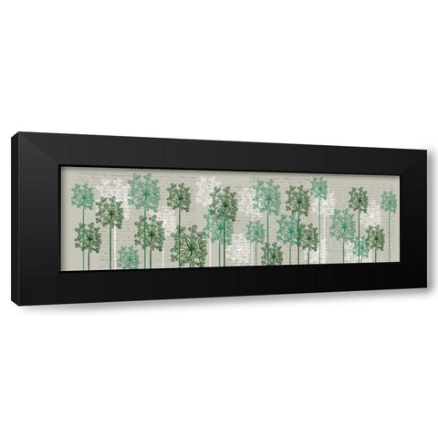 Bubble Trees, Juniper Black Modern Wood Framed Art Print with Double Matting by Fab Funky