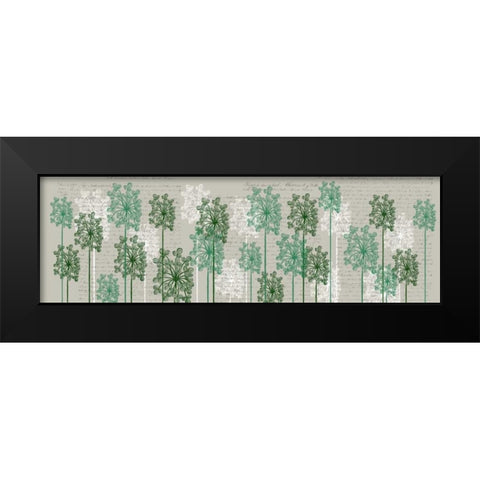 Bubble Trees, Juniper Black Modern Wood Framed Art Print by Fab Funky