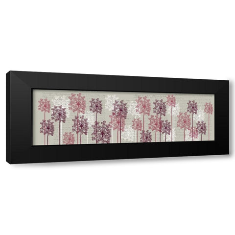 Bubble Trees, Wine Black Modern Wood Framed Art Print by Fab Funky