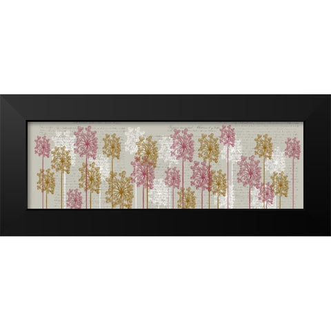Bubble Trees, Pink and Gold Black Modern Wood Framed Art Print by Fab Funky