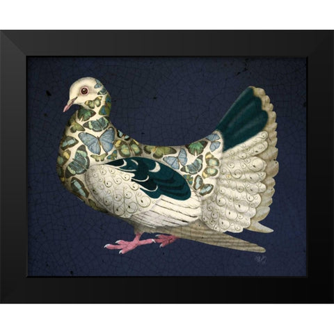 Butterfly Dove Black Modern Wood Framed Art Print by Fab Funky